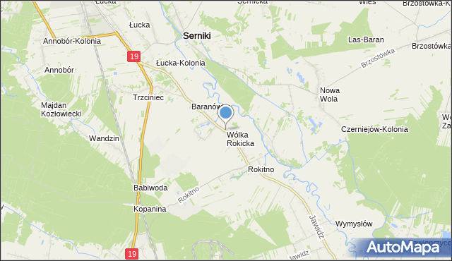 mapa Wólka Rokicka, Wólka Rokicka na mapie Targeo